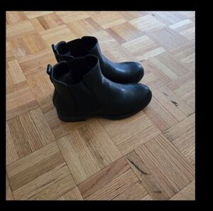 Black Leather Ankle Boots